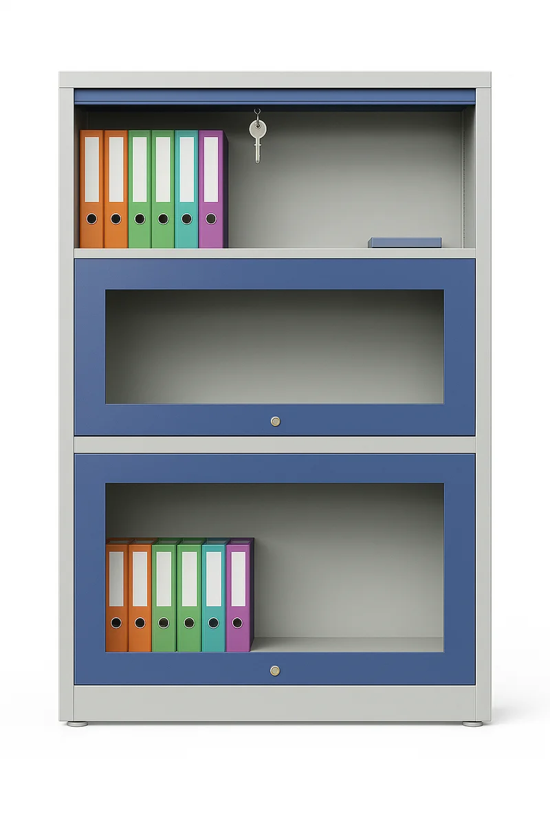 Glass-Door Steel Bookcase